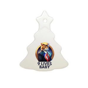 Cat With Trump Hair Nine Lives Baby Ceramic Tree Ornament