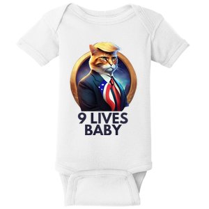 Cat With Trump Hair Nine Lives Baby Baby Bodysuit