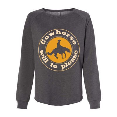 Cowhorse Will To Please. Western Reining Rider Womens California Wash Sweatshirt