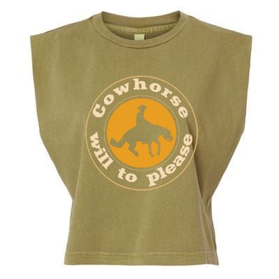 Cowhorse Will To Please. Western Reining Rider Garment-Dyed Women's Muscle Tee