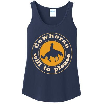 Cowhorse Will To Please. Western Reining Rider Ladies Essential Tank