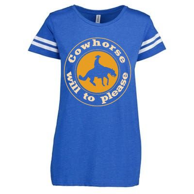 Cowhorse Will To Please. Western Reining Rider Enza Ladies Jersey Football T-Shirt