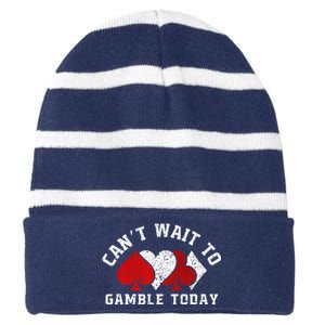 CanT Wait To Gamble Today Christmas Striped Beanie with Solid Band