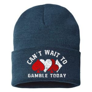 CanT Wait To Gamble Today Christmas Sustainable Knit Beanie