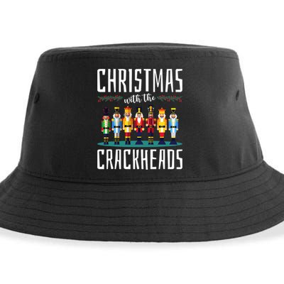 Christmas With The Crackheads Funny Family Ugly Nutcracker Sustainable Bucket Hat