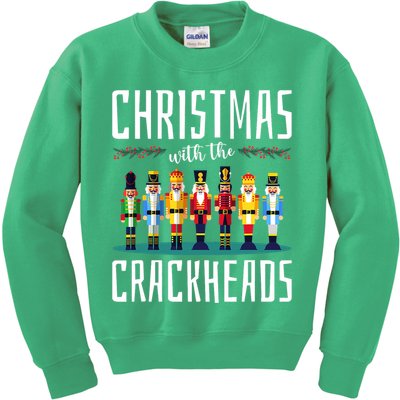 Christmas With The Crackheads Funny Family Ugly Nutcracker Kids Sweatshirt