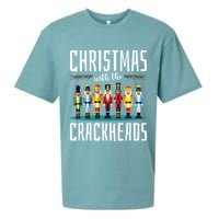 Christmas With The Crackheads Funny Family Ugly Nutcracker Sueded Cloud Jersey T-Shirt