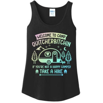 Camper Welcome To Camp Quitcherbitchin Funny Camping Life Ladies Essential Tank