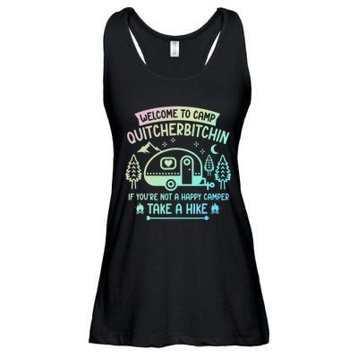 Camper Welcome To Camp Quitcherbitchin Funny Camping Life Ladies Essential Flowy Tank