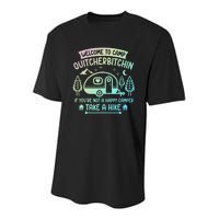 Camper Welcome To Camp Quitcherbitchin Funny Camping Life Youth Performance Sprint T-Shirt