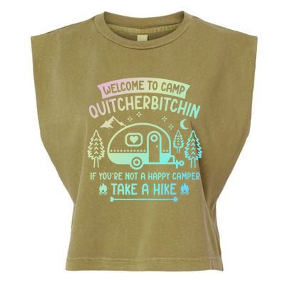 Camper Welcome To Camp Quitcherbitchin Funny Camping Life Garment-Dyed Women's Muscle Tee