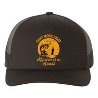 Can't Work Today My Arm is in A Cast Funny Fishing Yupoong Adult 5-Panel Trucker Hat