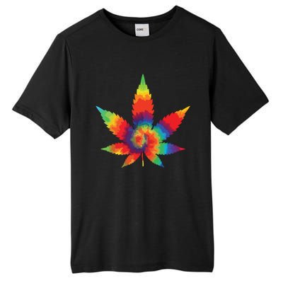 Cannabis Weed Tie Dye Hippie Stoner Gift Tall Fusion ChromaSoft Performance T-Shirt