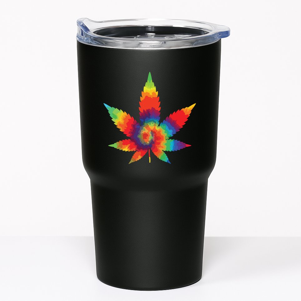 Cannabis Weed Tie Dye Hippie Stoner Gift Tumbler