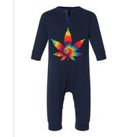 Cannabis Weed Tie Dye Hippie Stoner Gift Infant Fleece One Piece