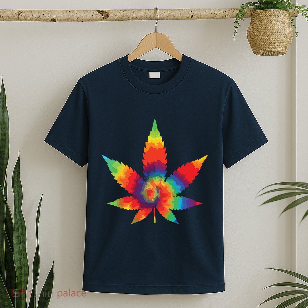 Cannabis Weed Tie Dye Hippie Stoner Gift T-Shirt