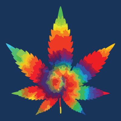 Cannabis Weed Tie Dye Hippie Stoner Gift T-Shirt