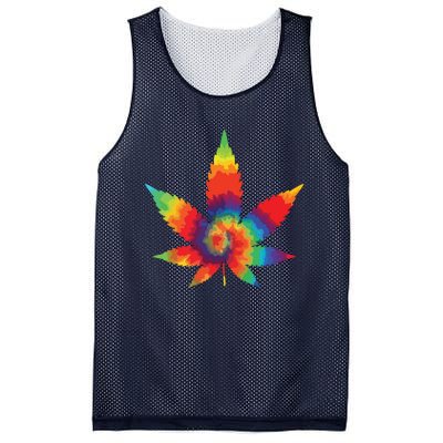 Cannabis Weed Tie Dye Hippie Stoner Gift Mesh Reversible Basketball Jersey Tank