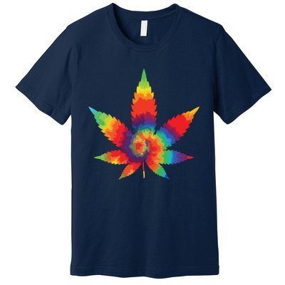 Cannabis Weed Tie Dye Hippie Stoner Gift Premium T-Shirt