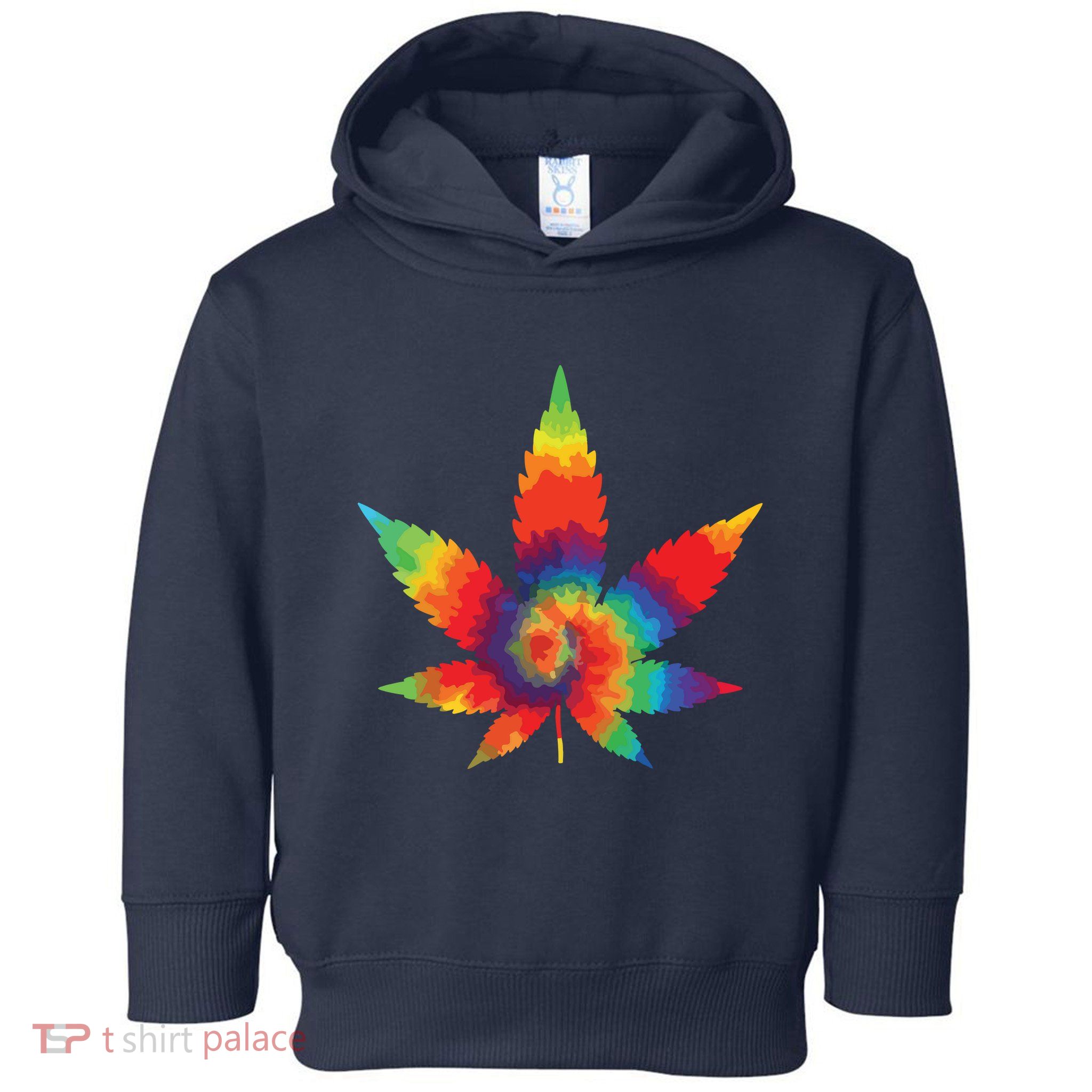 Cannabis Weed Tie Dye Hippie Stoner Gift Toddler Hoodie
