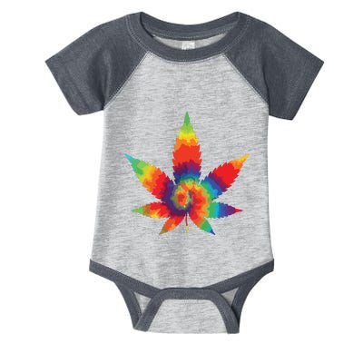 Cannabis Weed Tie Dye Hippie Stoner Gift Infant Baby Jersey Bodysuit