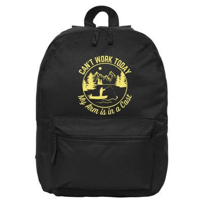 CanT Work Today My Arm Is In A Cast Funny Fishing 16 in Basic Backpack