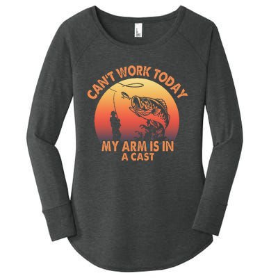 Cant Work Today My Arm Is In A Cast Fishing Women's Perfect Tri Tunic Long Sleeve Shirt