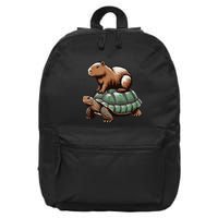 Capybara With Turtle Capybara And Turtle Backpack 16 in Basic Backpack