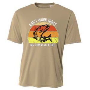 CanT Work Today My Arm Is In A Cast Funny Fishing Cooling Performance Crew T-Shirt