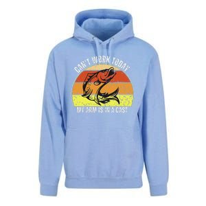 CanT Work Today My Arm Is In A Cast Funny Fishing Unisex Surf Hoodie