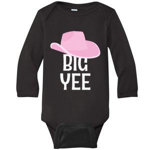 Country Western Theme Reveal Big Yee Cowgirl Hat  Baby Long Sleeve Bodysuit