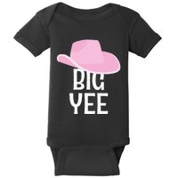 Country Western Theme Reveal Big Yee Cowgirl Hat  Baby Bodysuit