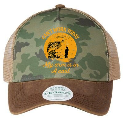 Can't Work Today My Arm is in A Cast Funny Fly Fishing Legacy Tie Dye Trucker Hat