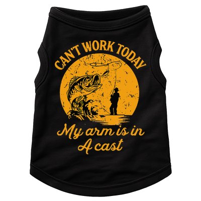 Can't Work Today My Arm is in A Cast Funny Fly Fishing Doggie Tank