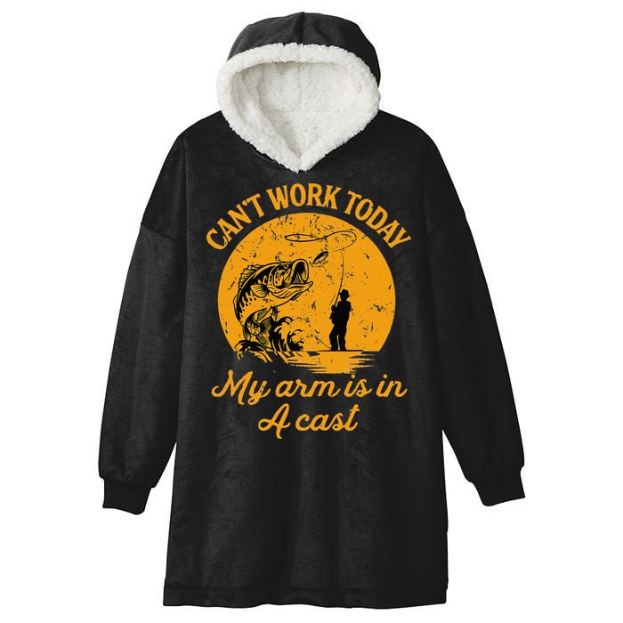 Can't Work Today My Arm is in A Cast Funny Fly Fishing Hooded Wearable Blanket