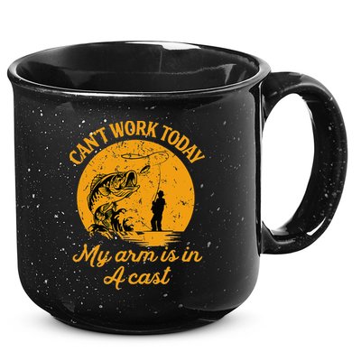 Can't Work Today My Arm is in A Cast Funny Fly Fishing 15oz Campfire Ceramic Mug