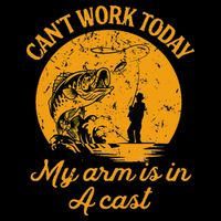 Can't Work Today My Arm is in A Cast Funny Fly Fishing Drawstring Bag