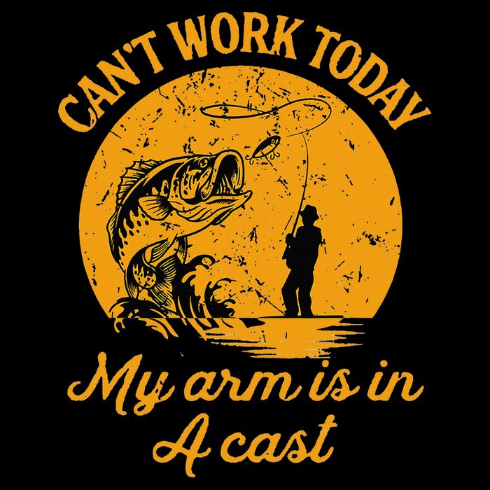 Can't Work Today My Arm is in A Cast Funny Fly Fishing Drawstring Bag