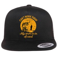 Can't Work Today My Arm is in A Cast Funny Fly Fishing Flatbill Hat
