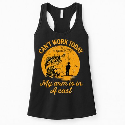 Can't Work Today My Arm is in A Cast Funny Fly Fishing Womens Tank Top