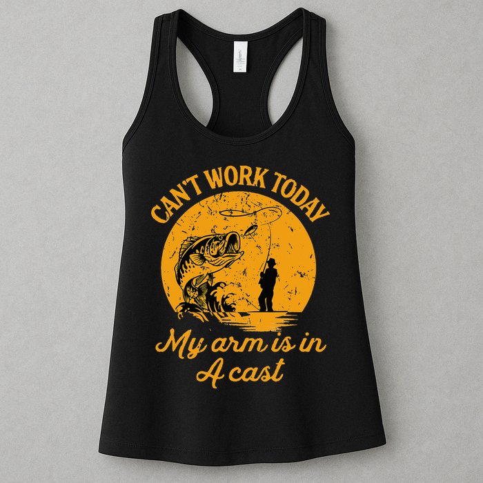 Can't Work Today My Arm is in A Cast Funny Fly Fishing Womens Tank Top