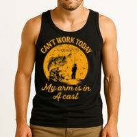 Can't Work Today My Arm is in A Cast Funny Fly Fishing Tank Top
