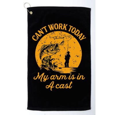 Can't Work Today My Arm is in A Cast Funny Fly Fishing Golf Towel