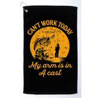 Can't Work Today My Arm is in A Cast Funny Fly Fishing Golf Towel