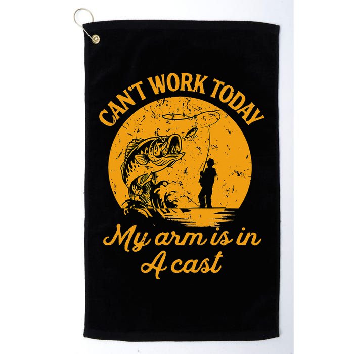Can't Work Today My Arm is in A Cast Funny Fly Fishing Golf Towel