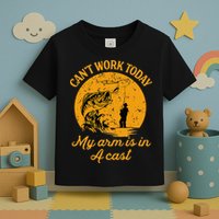 Can't Work Today My Arm is in A Cast Funny Fly Fishing Toddler T-Shirt