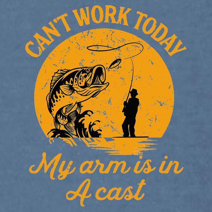 Can't Work Today My Arm is in A Cast Funny Fly Fishing Garment-Dyed Sweatshirt
