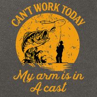 Can't Work Today My Arm is in A Cast Funny Fly Fishing Cotton Canvas Backpack
