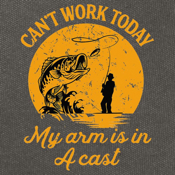 Can't Work Today My Arm is in A Cast Funny Fly Fishing Cotton Canvas Backpack