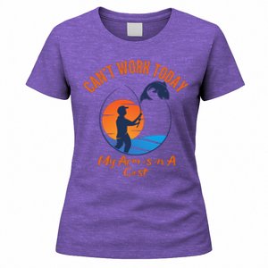 Can't Work Today My Arm Is In A Cast Funny Fishing Women's T-Shirt